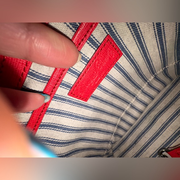 Dooney & Bourke Scarlet Red Shoulder Drawstring Bag - Picture 3 of 5